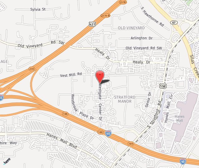 Location Map: 1345A Westgate Center Drive Winston - Salem, NC 27103