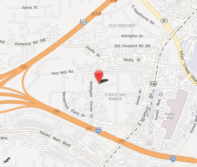 Location Map: 1345A Westgate Center Drive Winston - Salem, NC 27103